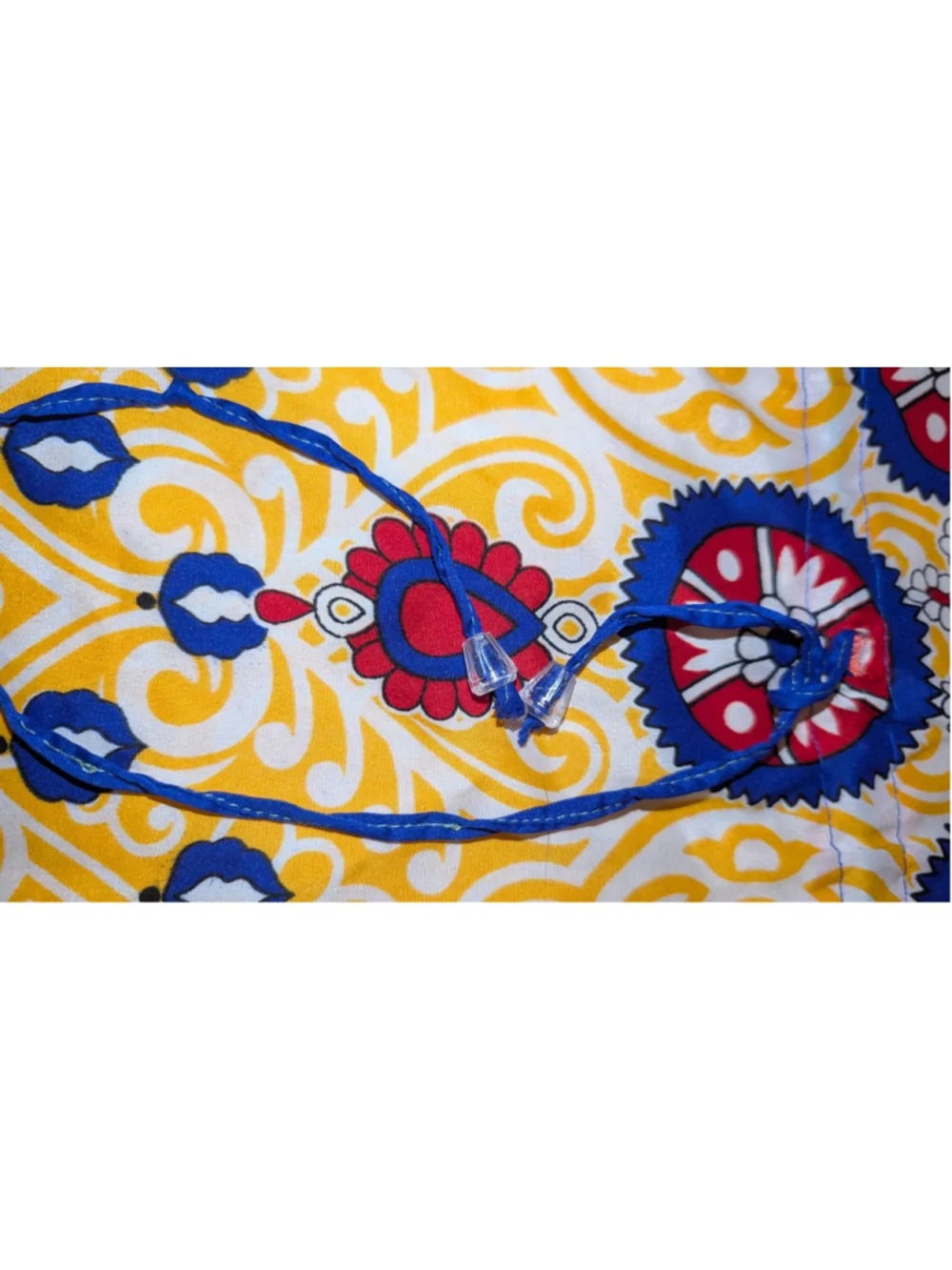 Vintage California woman Yellow Red Patterned Kaftan